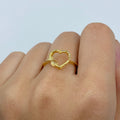 14K Gold Heart Infinity Diamond Ring in yellow gold - close-up product photo