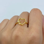 14K Gold Heart Infinity Diamond Ring in yellow gold - close-up product photo