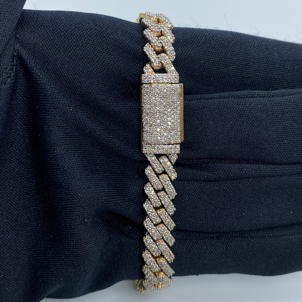 10K Gold 8.5mm Cuban Link Diamond Bracelet 8 in - additional product view 4