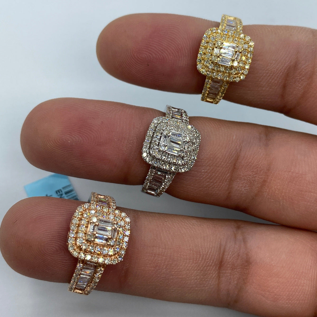 14K Gold Square Diamond Baguette Engagement Ring - additional product view 2