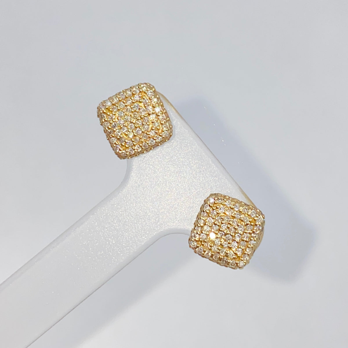 14K Gold 8mm Irving Rounded Square Diamond Earrings - additional product view 4