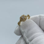 14K Yellow Gold Infinity Band Diamond Engagement Ring - additional product view 3