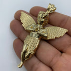 14K Gold Baby Angel Pendant 3.0 in - additional product view 2