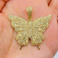 14K Gold Jumbo Butterfly Diamond Pendant in yellow gold - close-up product photo