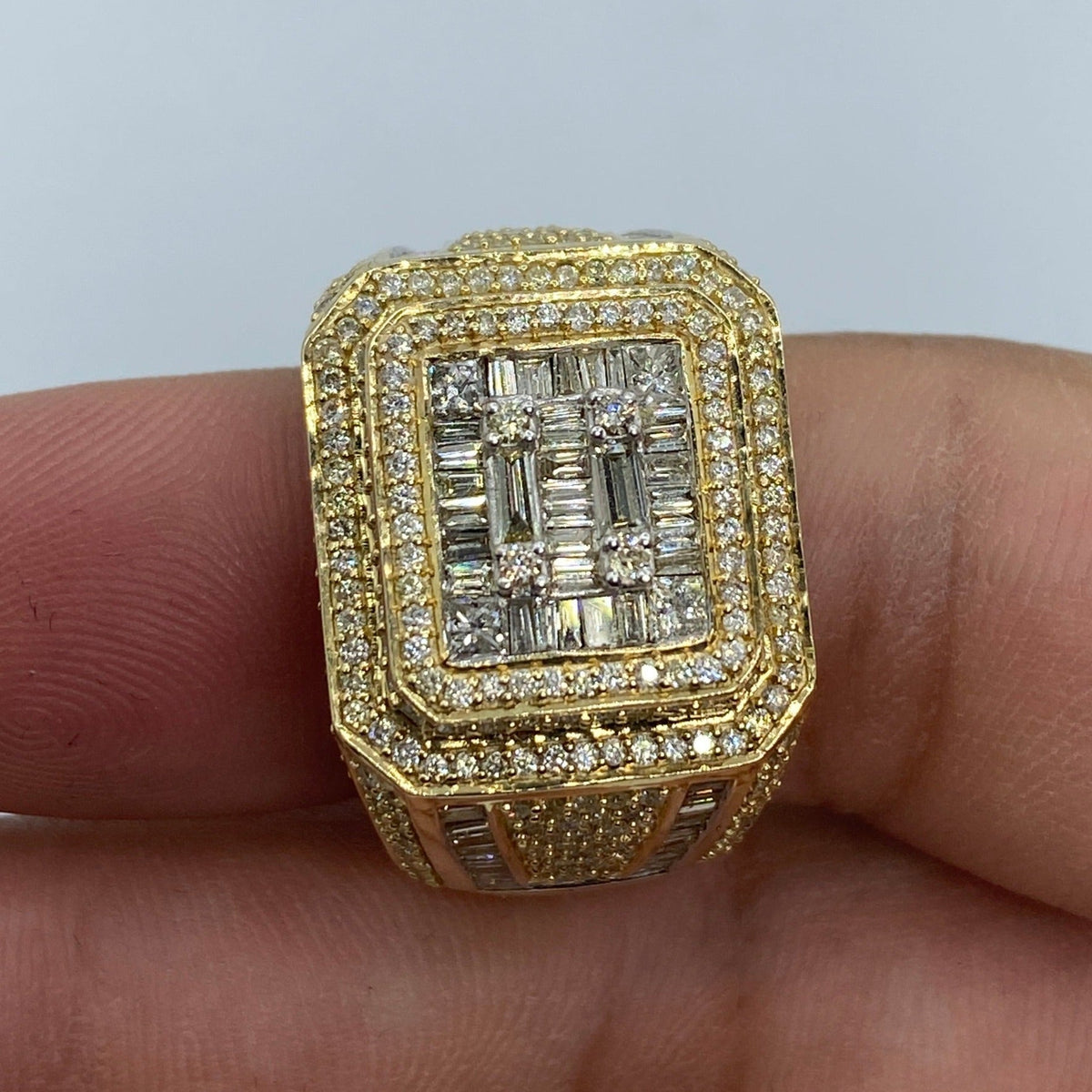 14K Gold 18.4mm Champion Diamond Baguette Ring - additional product view 4