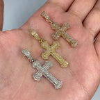 14K Gold Round Cut Cross Diamond Pendant - additional product view 2