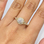 14K Gold Ballad Circle Diamond Engagement Ring in yellow gold - close-up product photo