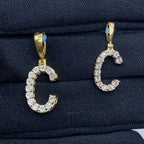 14K Gold Single Stone Initial C Diamond Pendant - main product photo