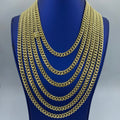 10K Gold 8mm Miami Cuban Link Diamond Chain 18–28 in, 18" - close-up product photo