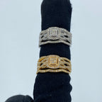14K Gold Romance Square Diamond Engagement Ring with Stack Bands - additional product view 4