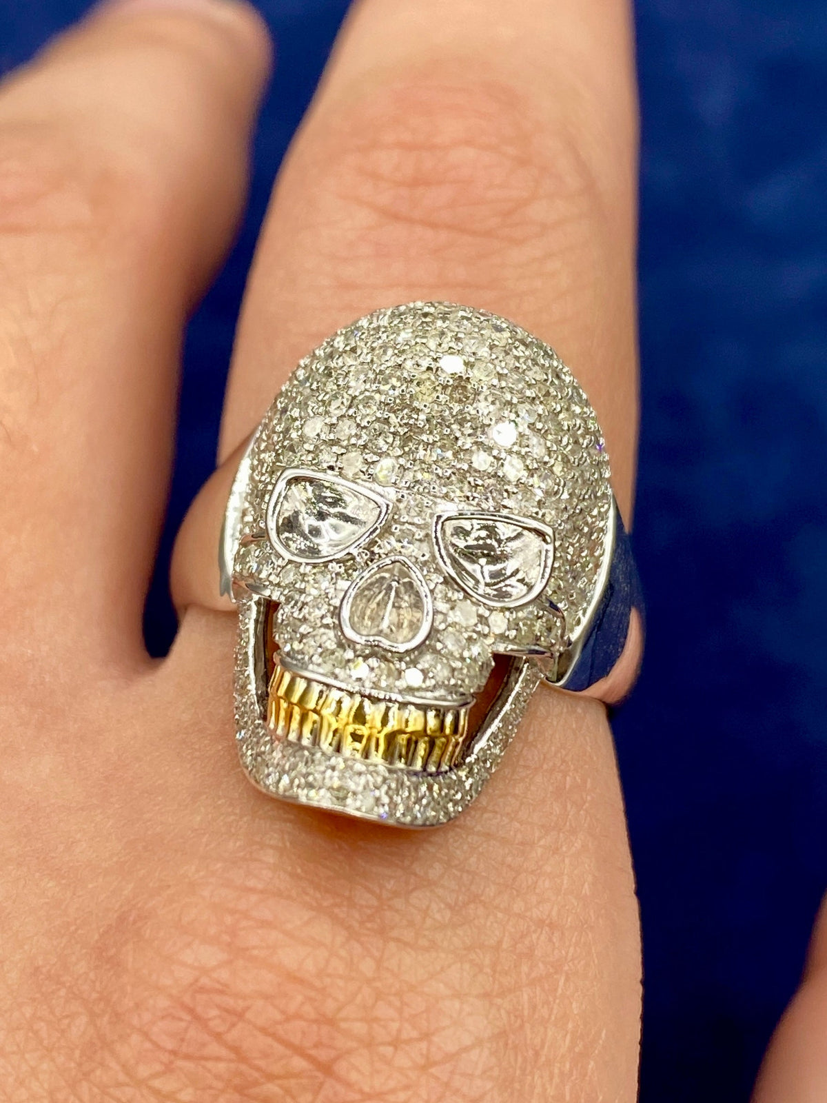 14K Gold Diamond Skull Ring - additional product view 2
