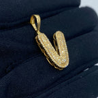 Initial V Bubble Diamond Pendant - additional product view 3