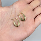 10K Gold Ribbon Oval Hoop Earrings - additional product view 4