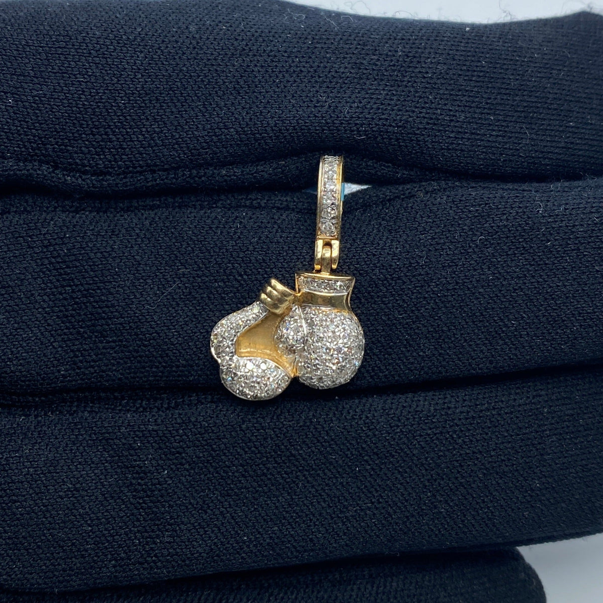 14K Gold Boxing Gloves Diamond Pendant - additional product view 2