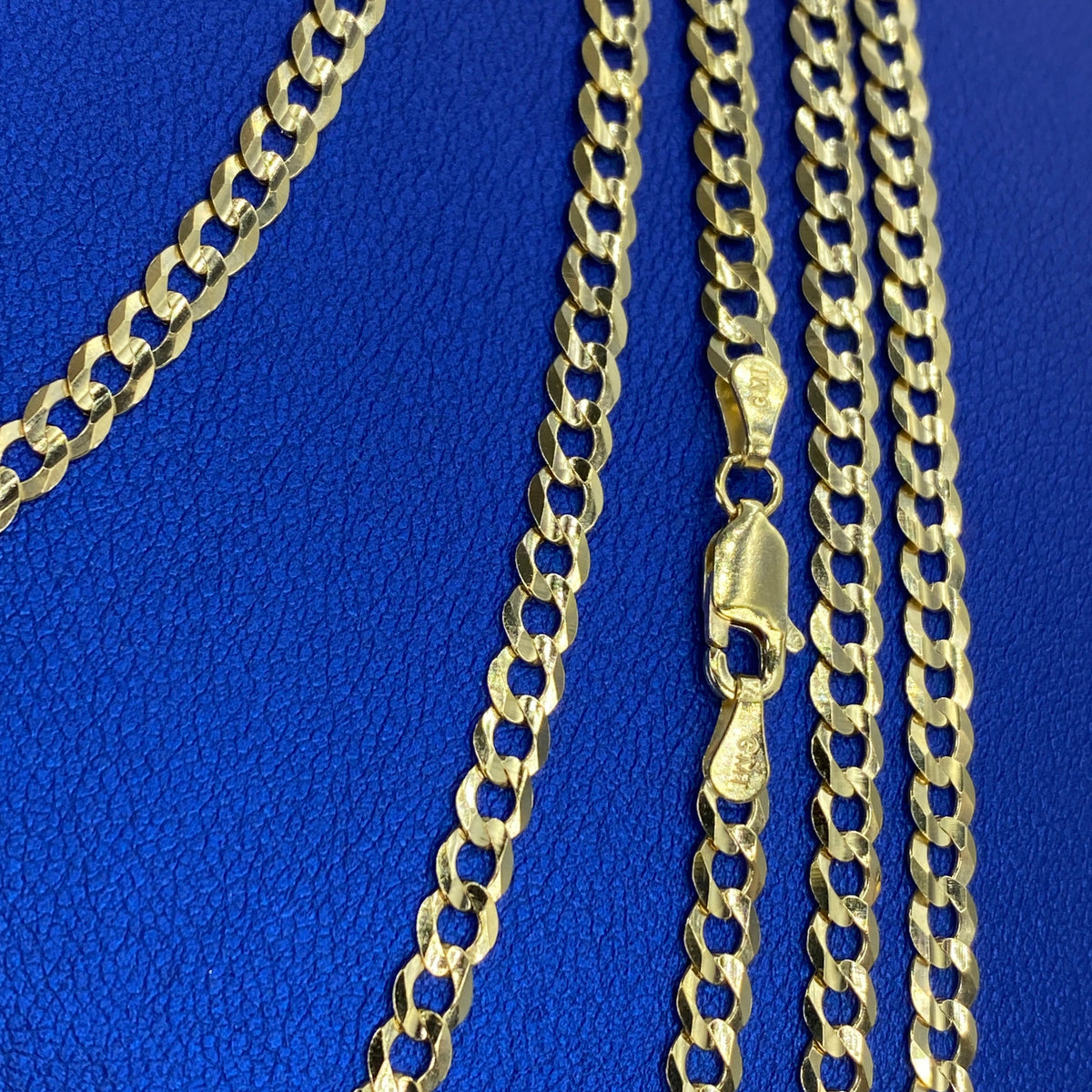 10K Gold 4mm Flat Cuban Link Chain 16–26 in - additional product view 3