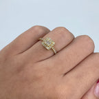 14K Gold Lucia Rounded Square Diamond Engagement Ring in yellow gold - close-up product photo