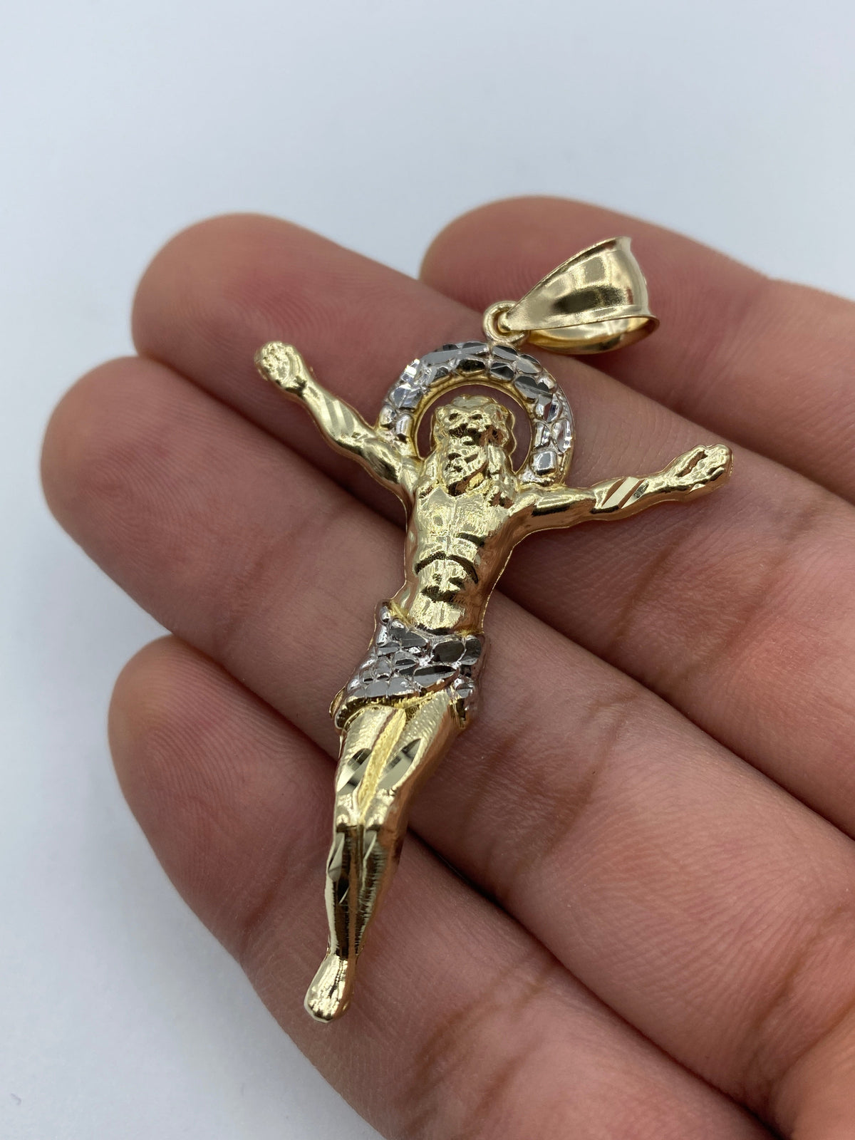 10K Gold Crucified Jesus Pendant 2.2 in - additional product view 4