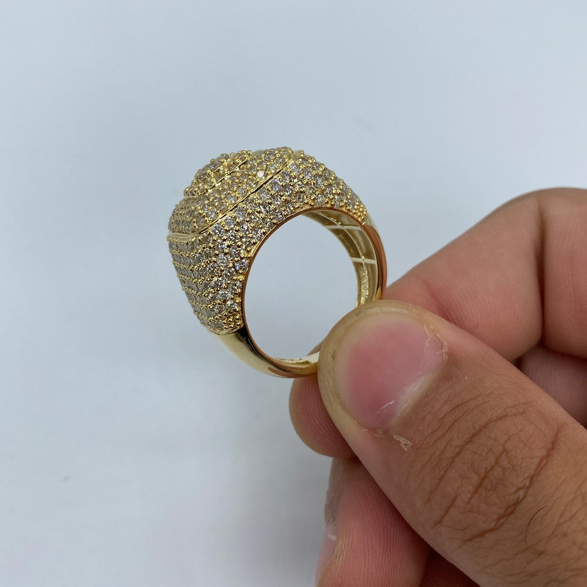 14K Gold Square Jumbo Miami Diamond Ring - additional product view 4