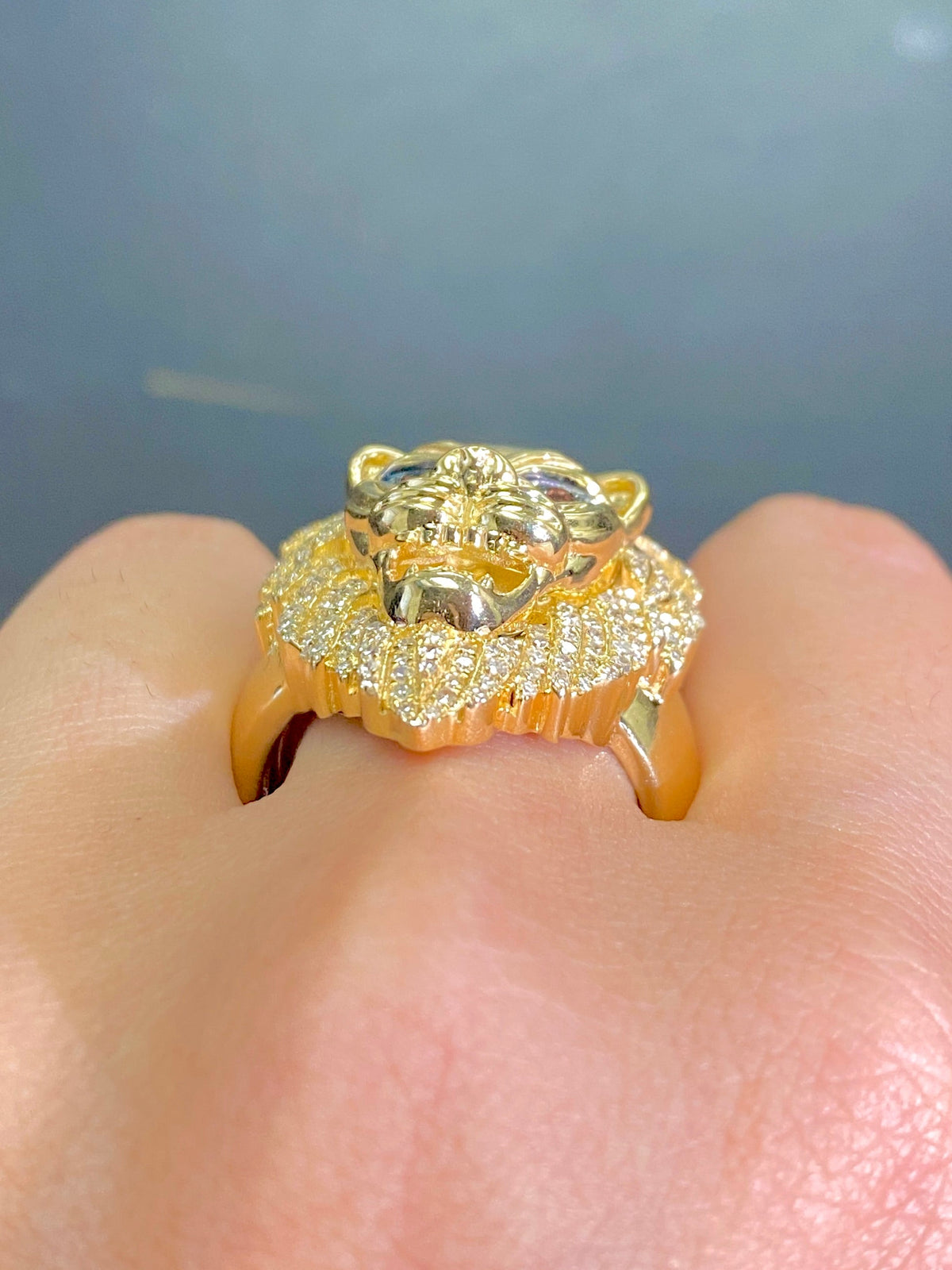 14K Gold Lion Diamond Ring - additional product view 5