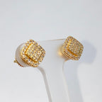 14K Gold 7.9mm Rounded Square Halo Diamond Earrings - additional product view 4