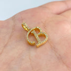 10K Gold Cursive B Initial Diamond Pendant - additional product view 2
