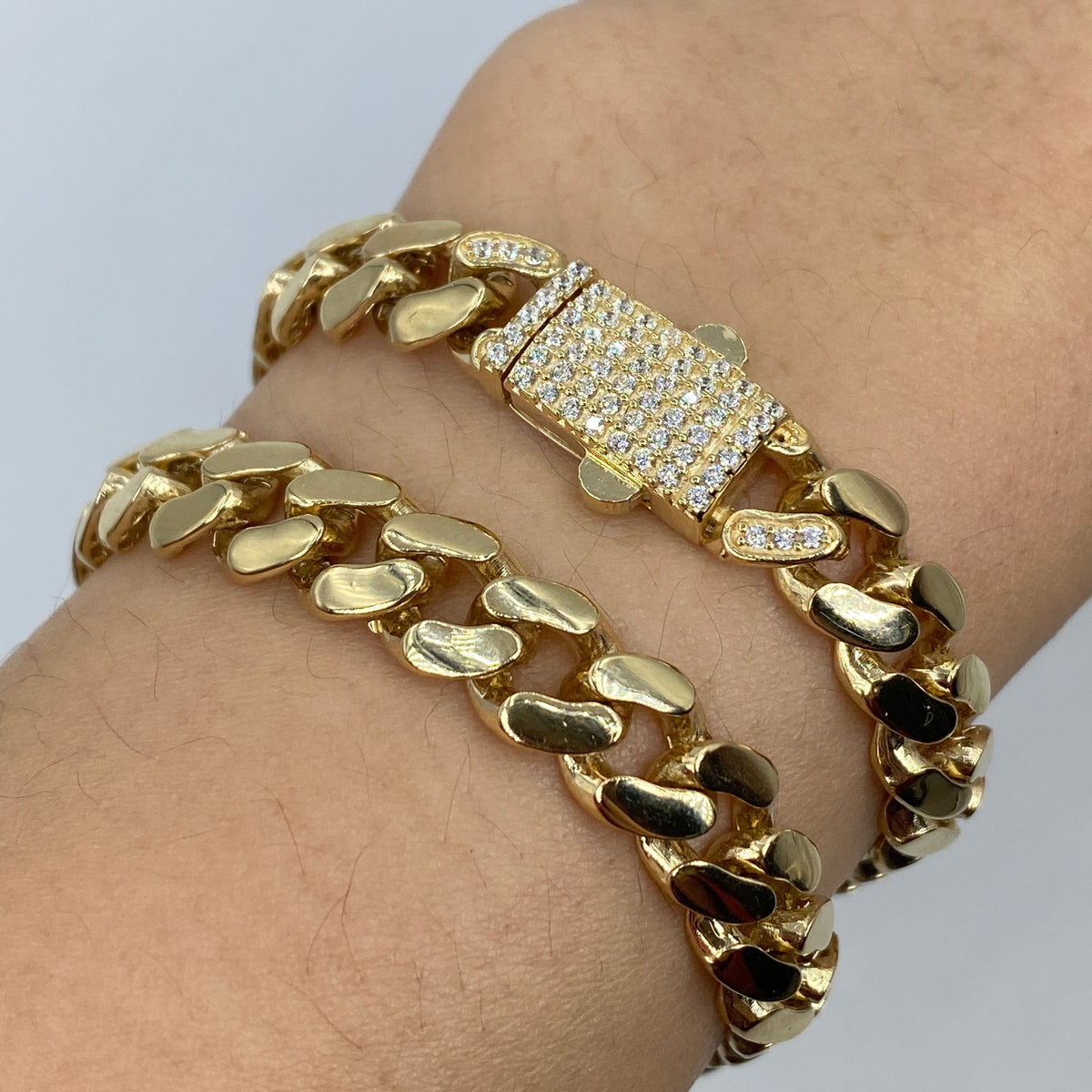 14K Gold 8.5mm Cuban Link CZ Bracelet 8 in - additional product view 2