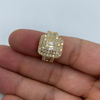 14K Gold Rectangle Center Diamond Baguette Ring in Yellow - additional product view 6