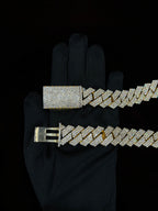 14K Gold 20mm Iced Out Miami Cuban Link Diamond Chain - additional product view 4
