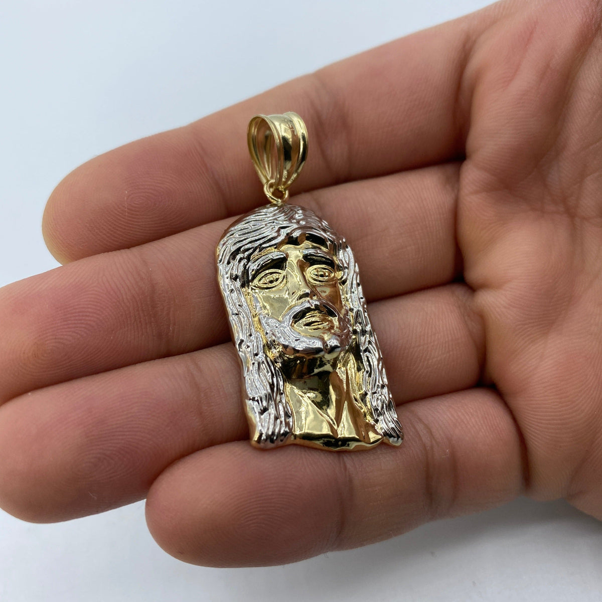14K Gold Jesus Head Pendant - additional product view 3