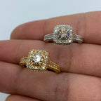 14K Gold Large Center Stone Square Diamond Engagement Ring - additional product view 3