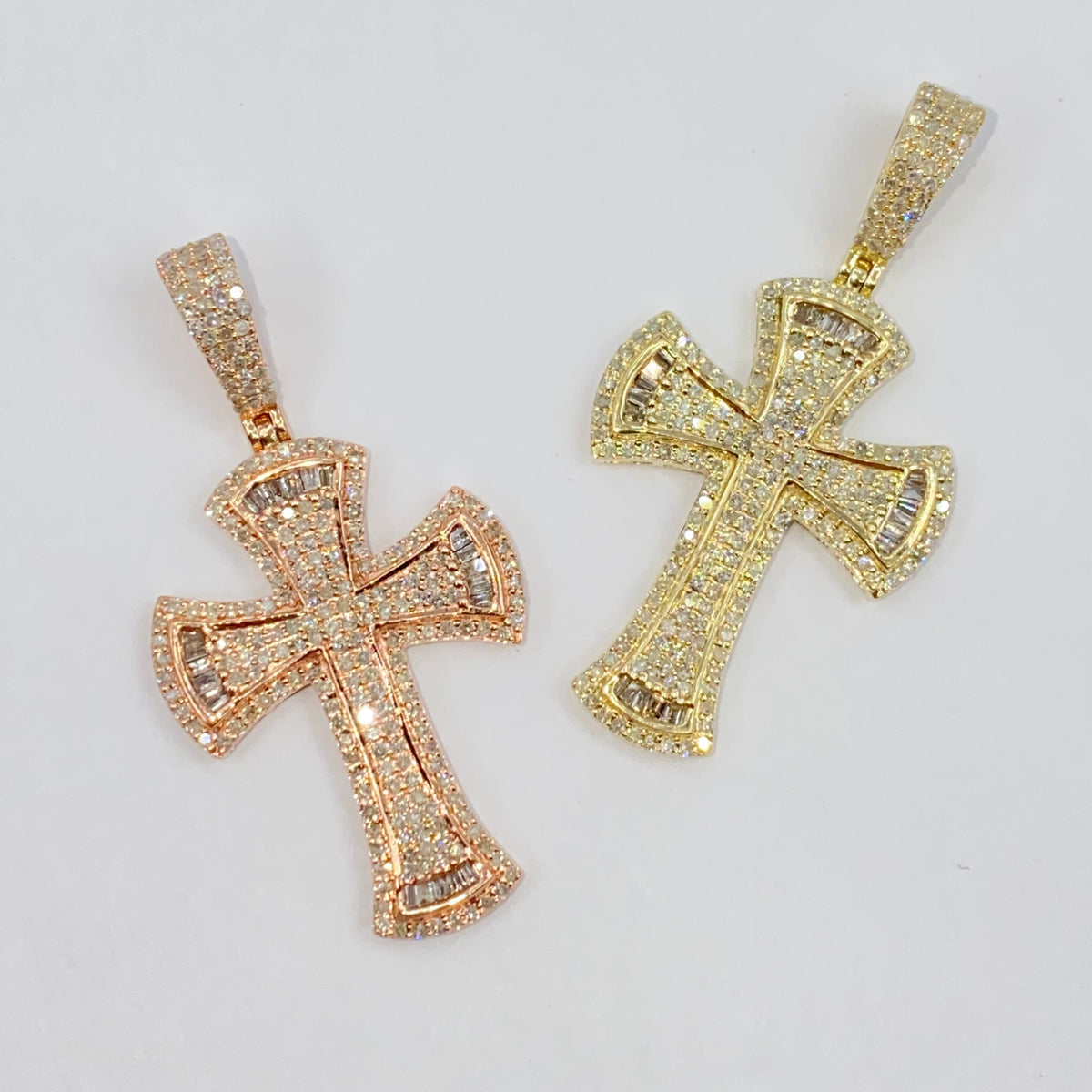 10K Gold Reed Cross Diamond Pendant - additional product view 7