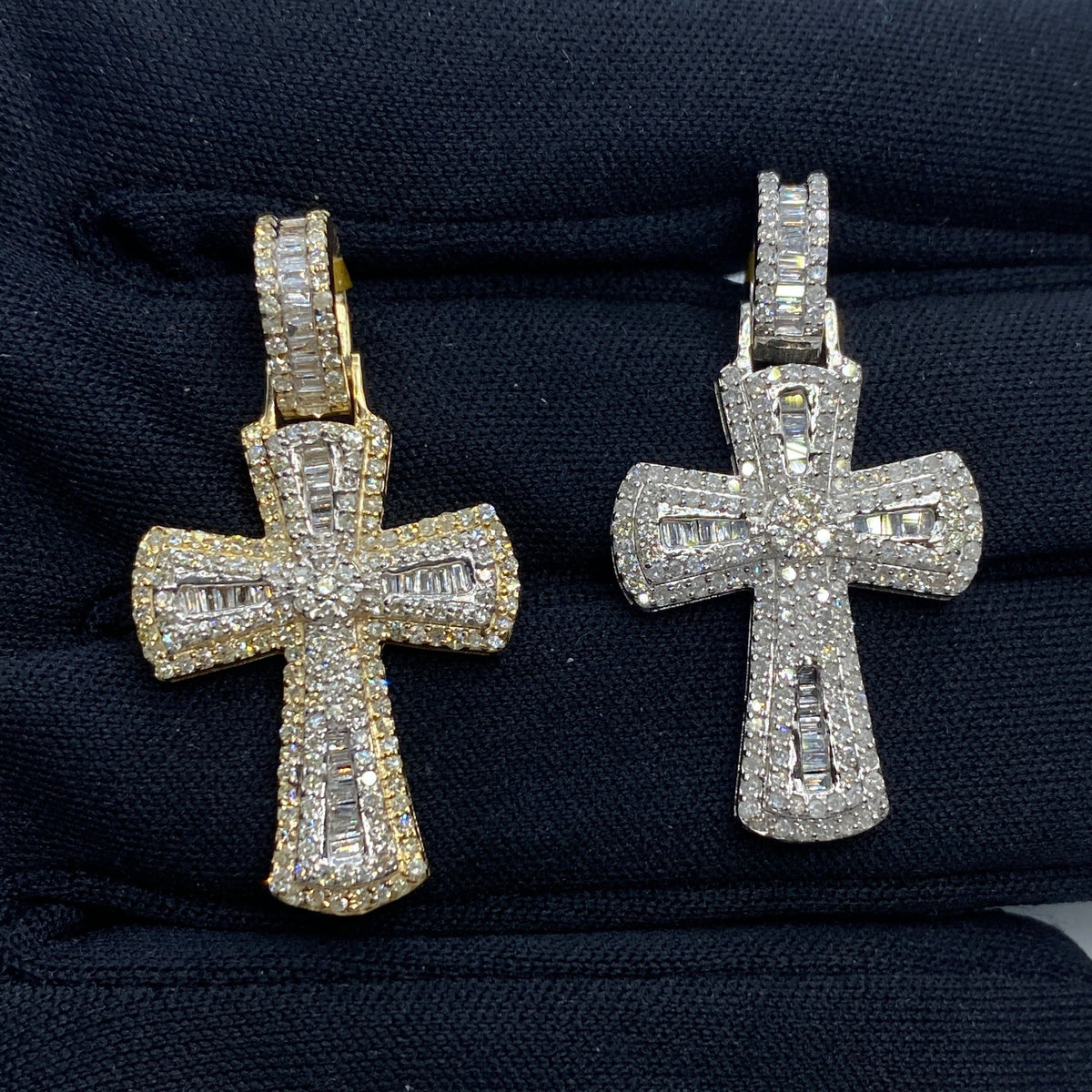 10K Gold Byzantine Cross Diamond Pendant - additional product view 2