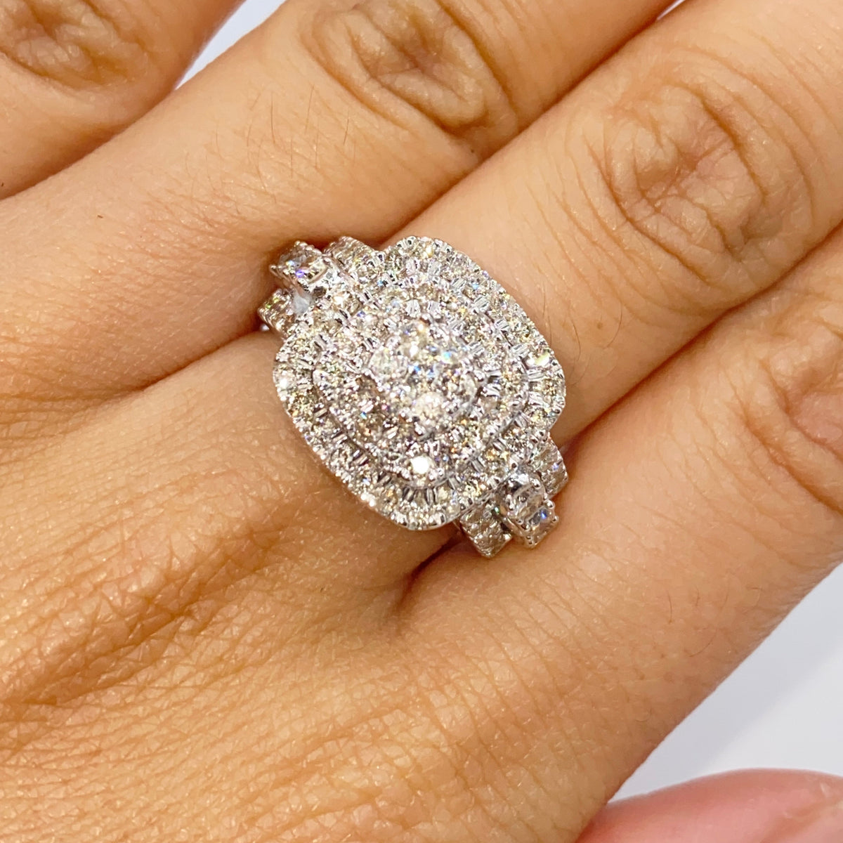 14K Gold 14.2mm Rounded Square Engagement Diamond Ring - additional product view 2