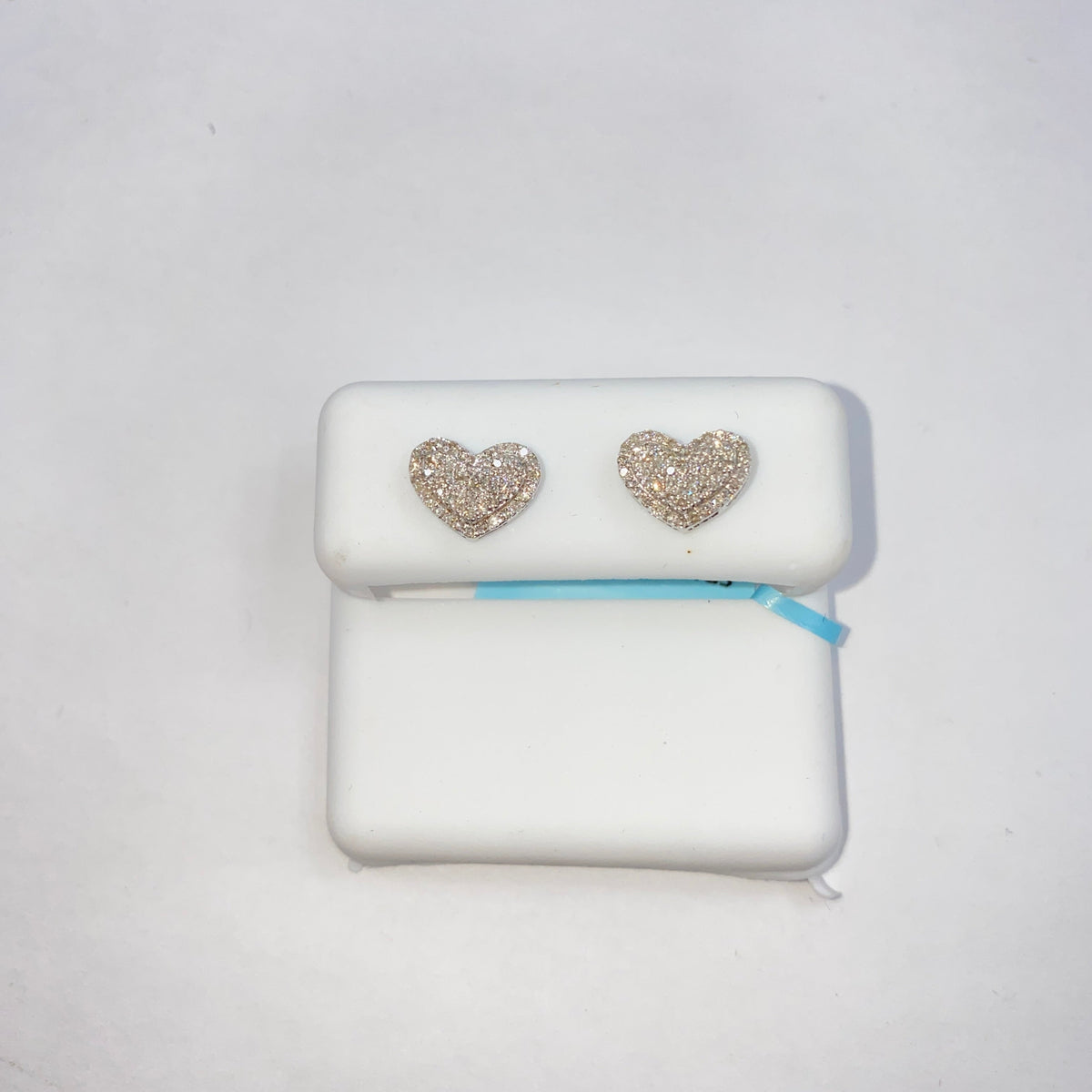 14K Gold Icy Heart Halo Diamond Earrings - additional product view 5