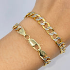 14K Gold Two-Tone Flat Cuban Link Bracelet - additional product view 2