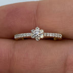 14K Gold Small Flower Diamond Engagement Ring - additional product view 2