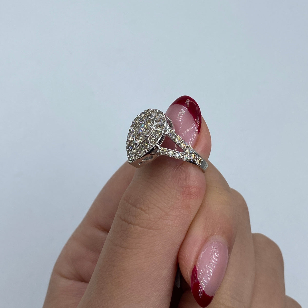 14K Gold Cherish Halo Pear Diamond Engagement Ring - additional product view 7
