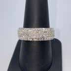 14K Gold 7.4mm Iced Stack Diamond Ring Band - additional product view 6