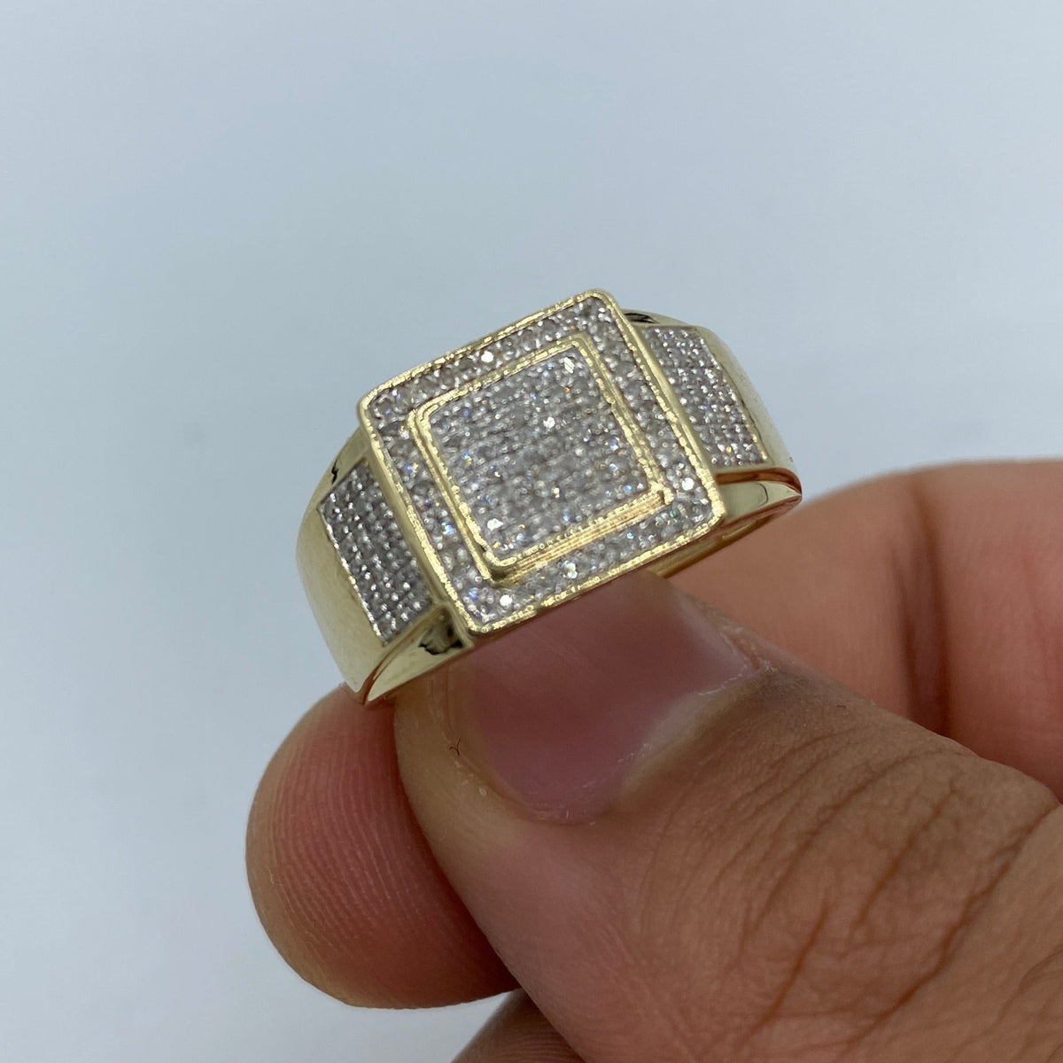 10K Gold 3D Square Diamond Ring - additional product view 3