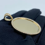 14K Gold Circle Picture Photo CZ Pendant - additional product view 3