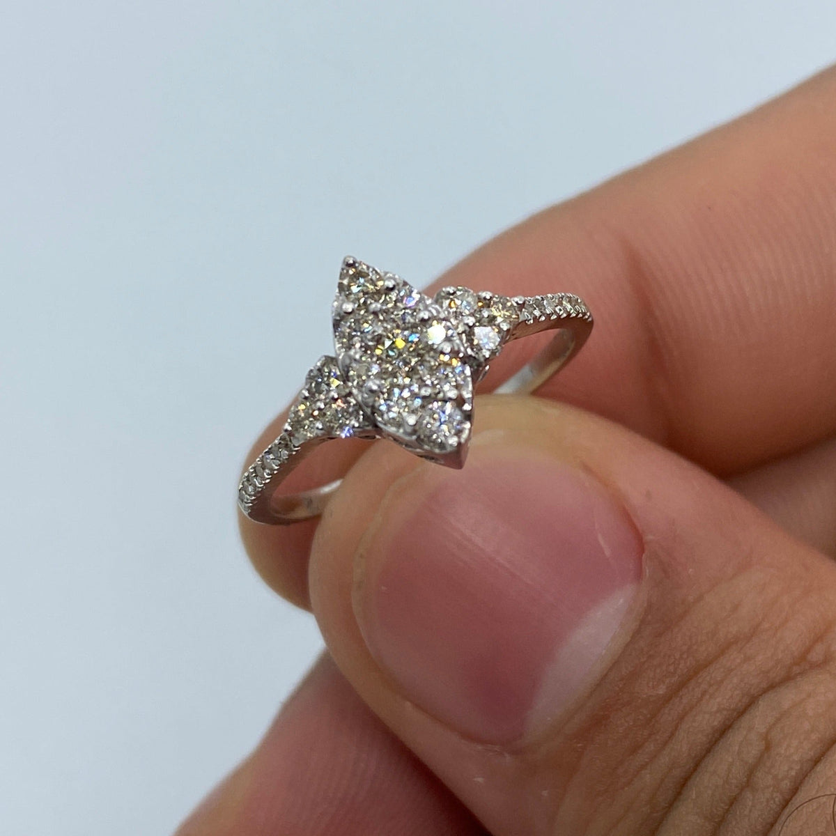 14K Gold Crystal Diamond Engagement Ring - main product photo
