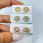 14K Gold Sunshine Circle Diamond Earrings - additional product view 2