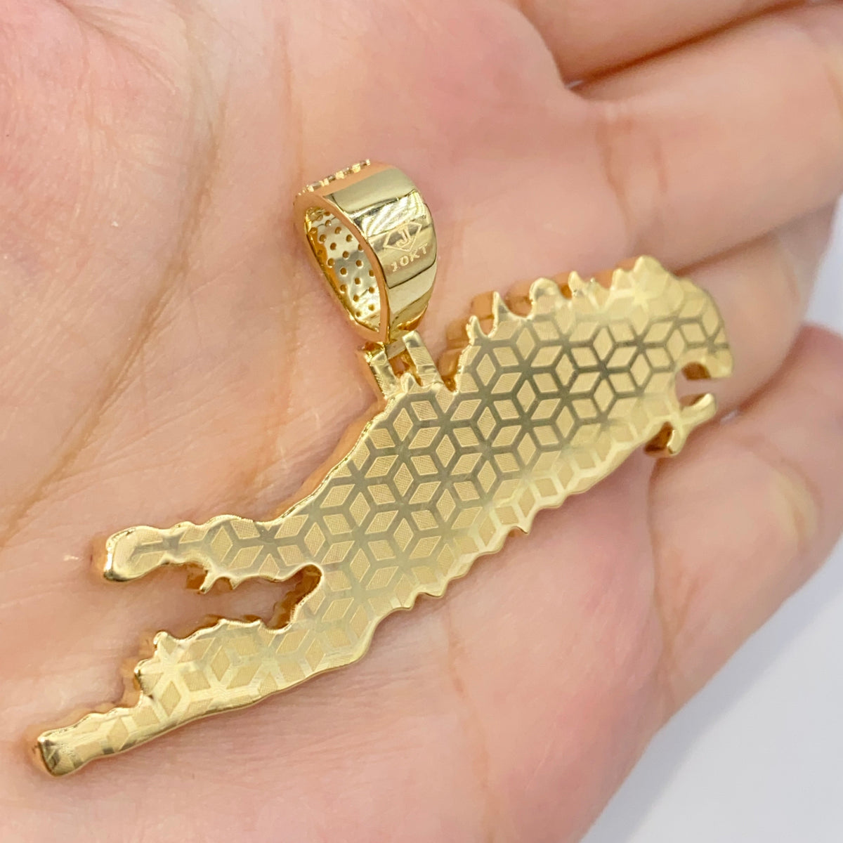 10K Gold Long Island Diamond Pendant - additional product view 3