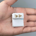 14K Gold Triangle Diamond Baguette Earrings in yellow gold - close-up product photo