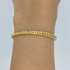 10K Gold Box Franco Link Anklet 10 in - additional product view 2