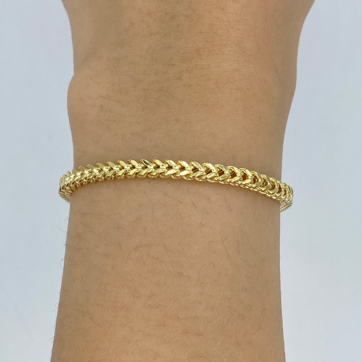 10K Gold Box Franco Link Anklet 10 in - additional product view 2
