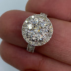 14K Gold Circle 3D Flower Diamond Engagement Ring - additional product view 2