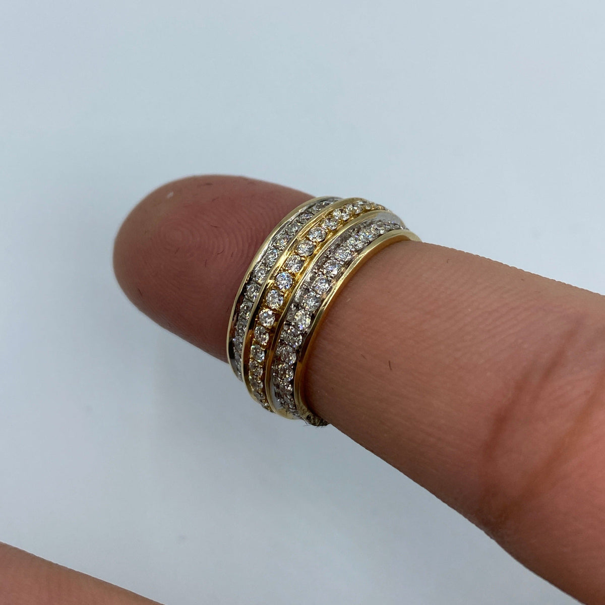 14K Gold Eternity Three Row Diamond Ring - additional product view 5