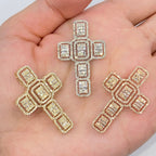 10K Gold Diamond Baguette Cross Pendant - additional product view 2