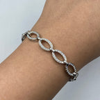 18K Gold Circle Link Diamond Bracelet - additional product view 2
